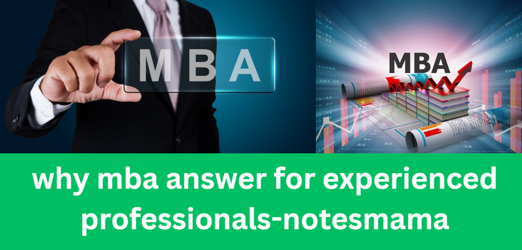 why mba answer for experienced professionals-notesmama