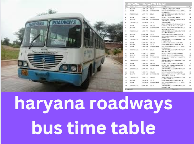 haryana roadways bus time table